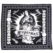 Custom Made Logo impresso algodão preto promocional lenço